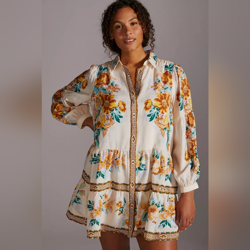 Tiered Mini Shirtdress - Picture 8 of 13